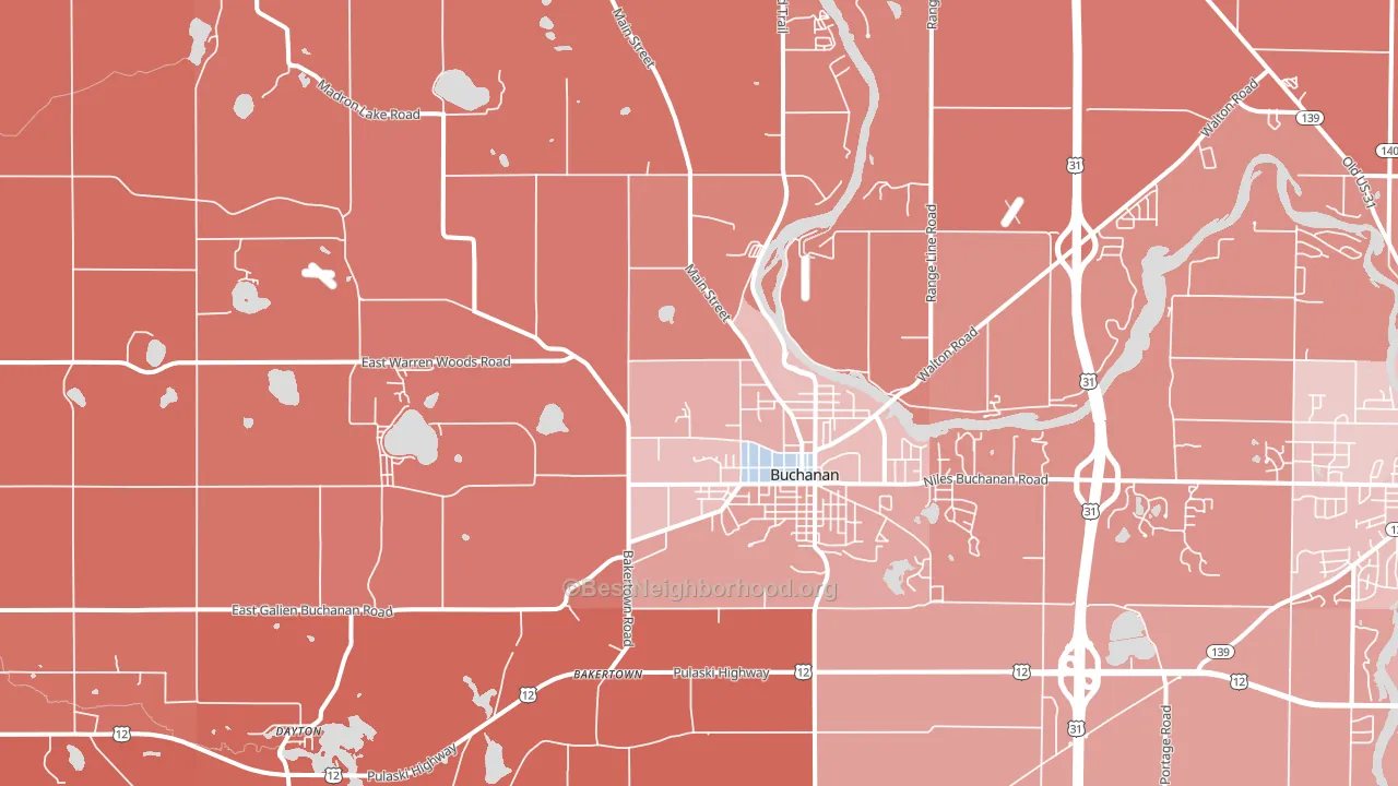 49107, MI block-group political-lean map