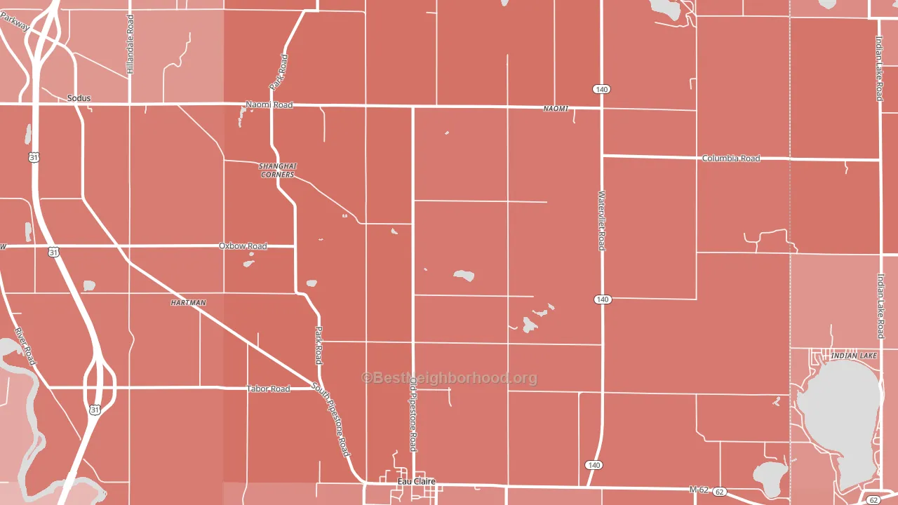 49111, MI block-group political-lean map