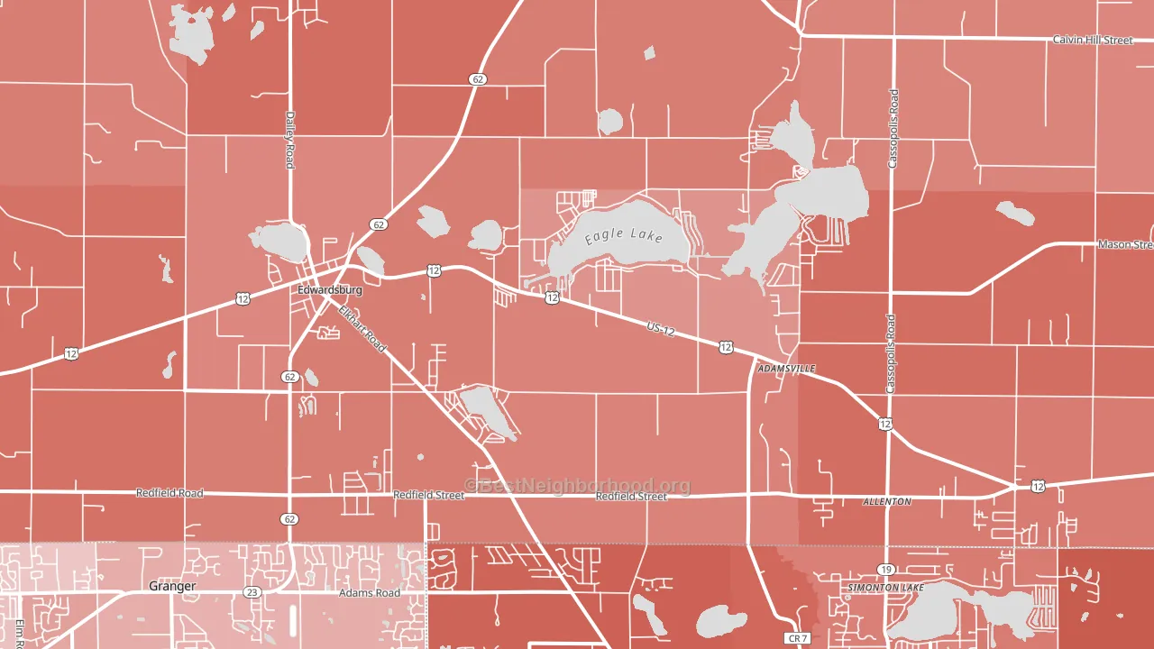 49112, MI block-group political-lean map