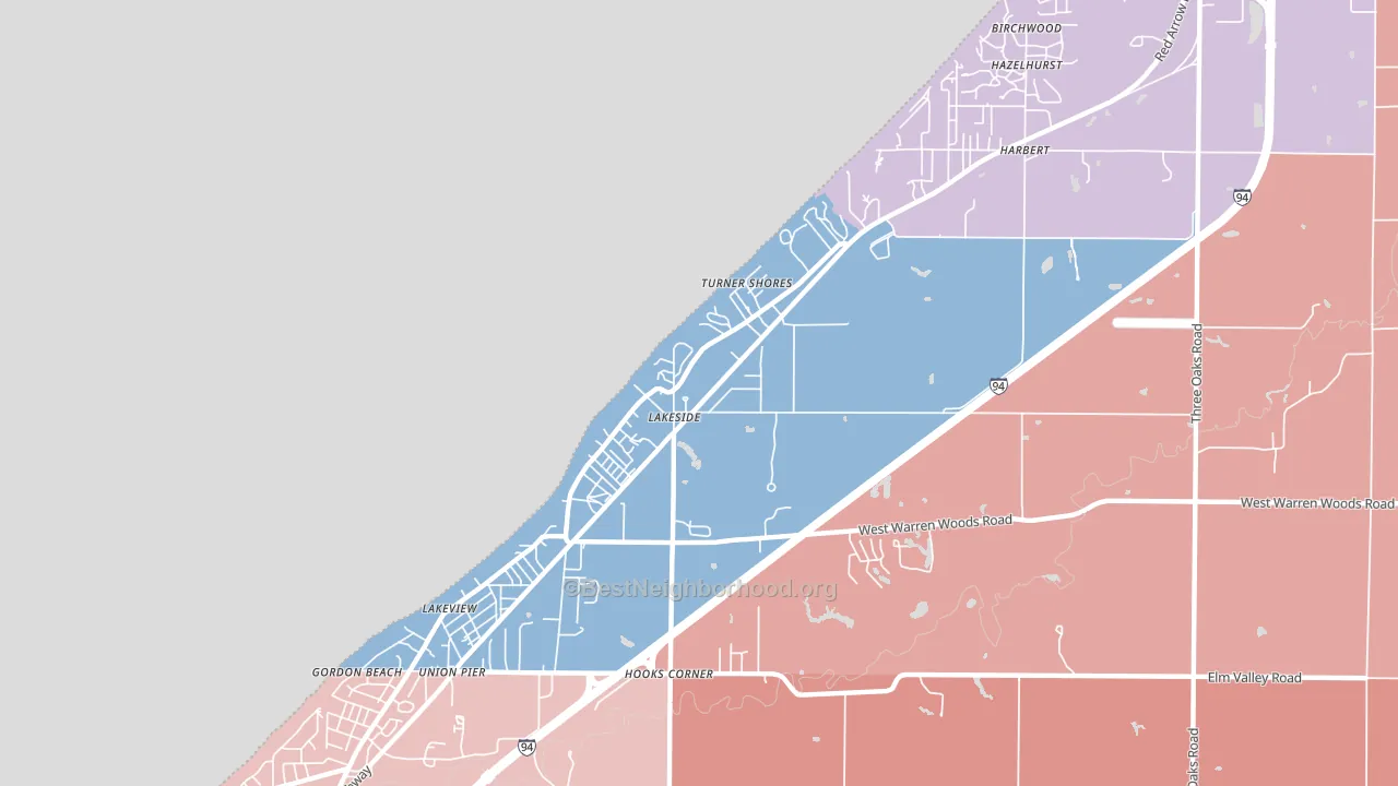 49116, MI block-group political-lean map