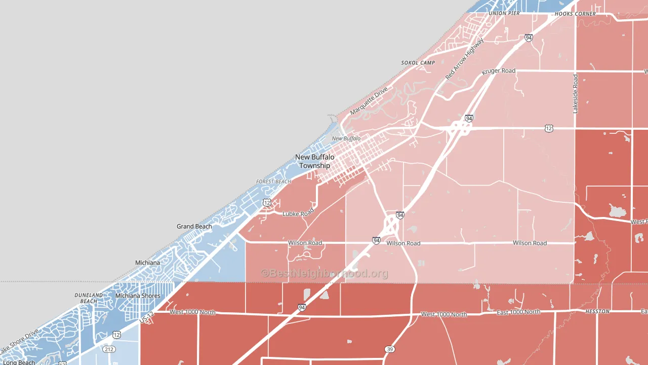 49117, MI block-group political-lean map