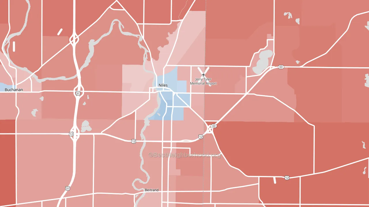 49120, MI block-group political-lean map