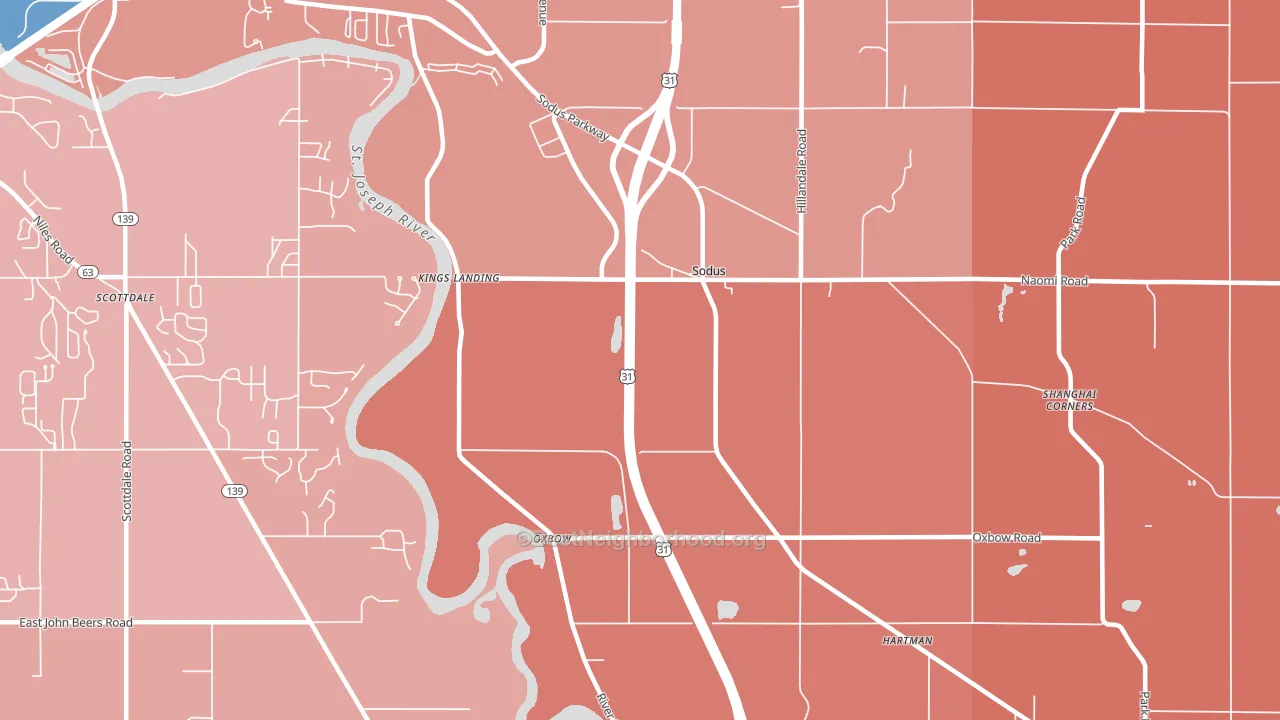 49126, MI block-group political-lean map