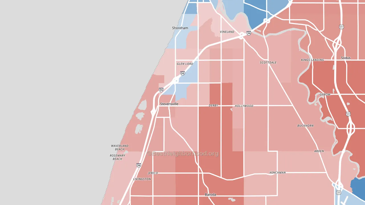49127, MI block-group political-lean map