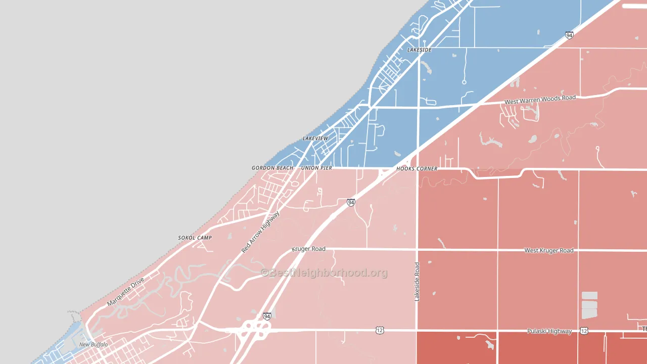 49129, MI block-group political-lean map
