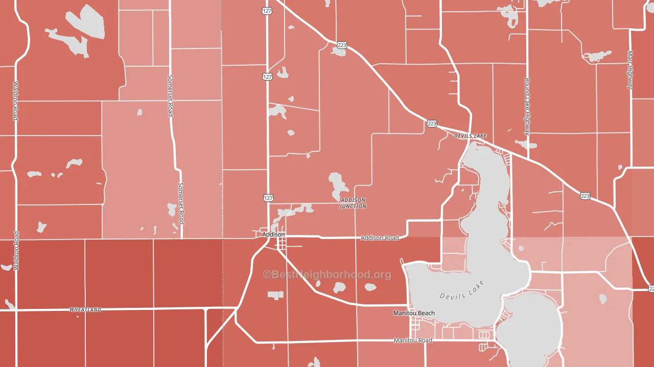 49220, MI block-group political-lean map