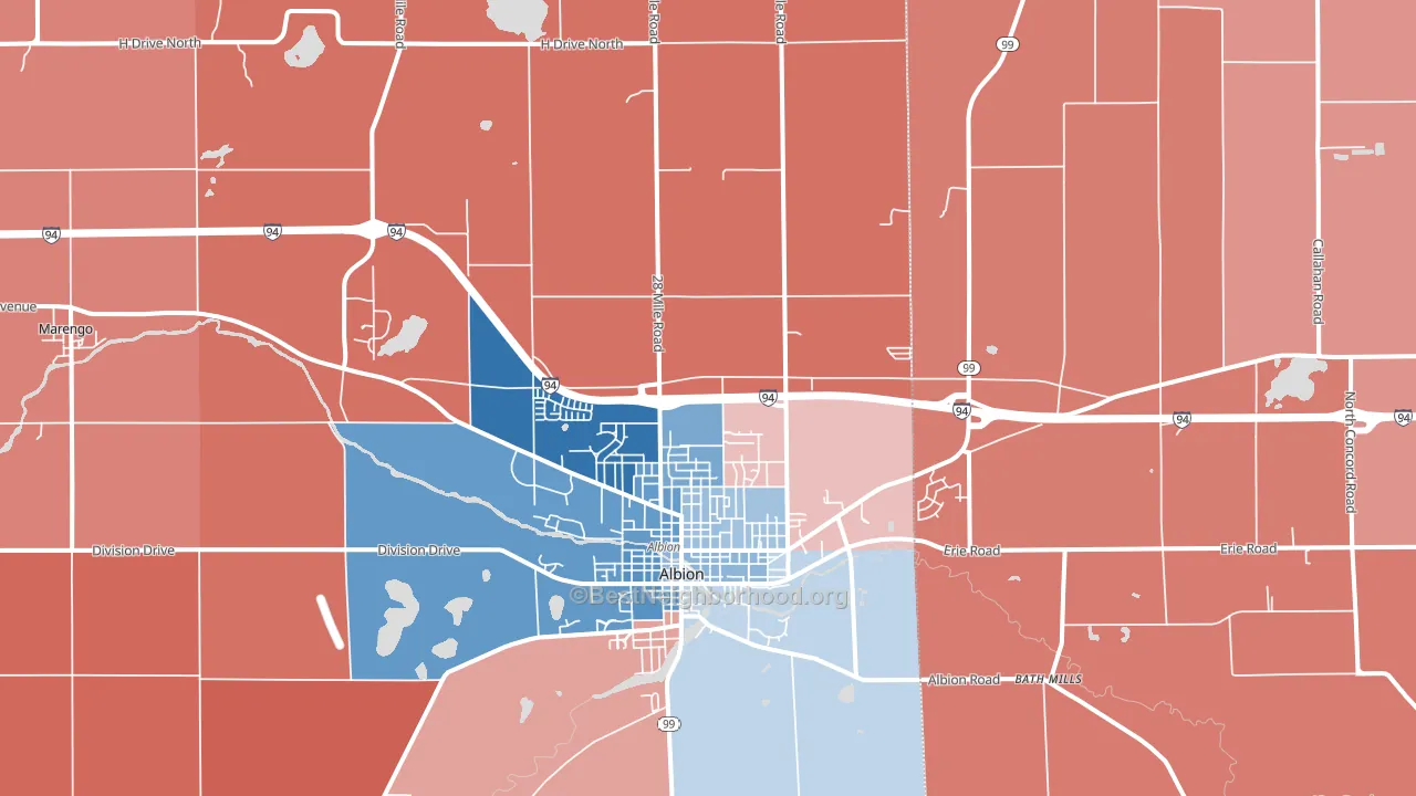 49224, MI block-group political-lean map
