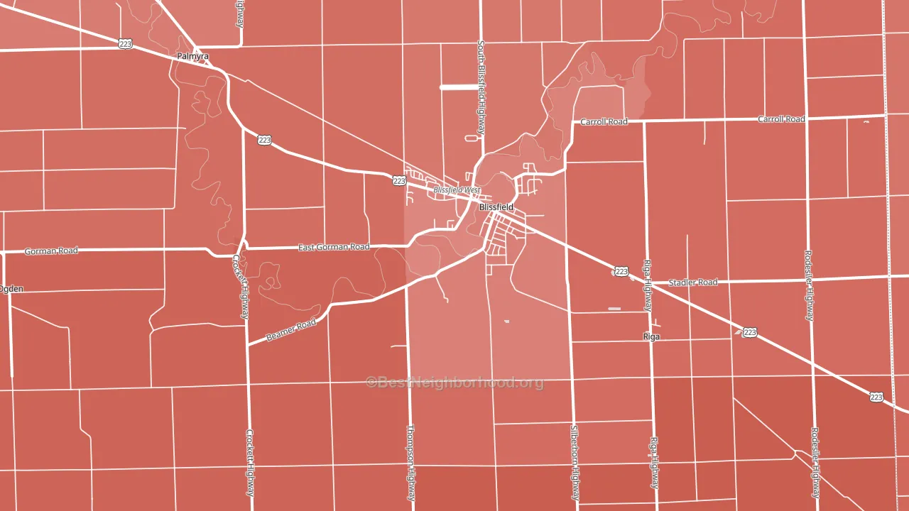 49228, MI block-group political-lean map
