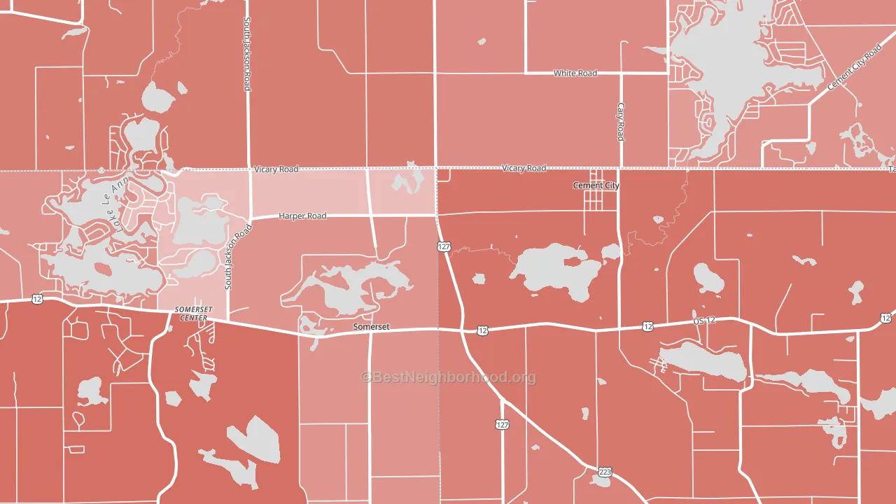 49233, MI block-group political-lean map