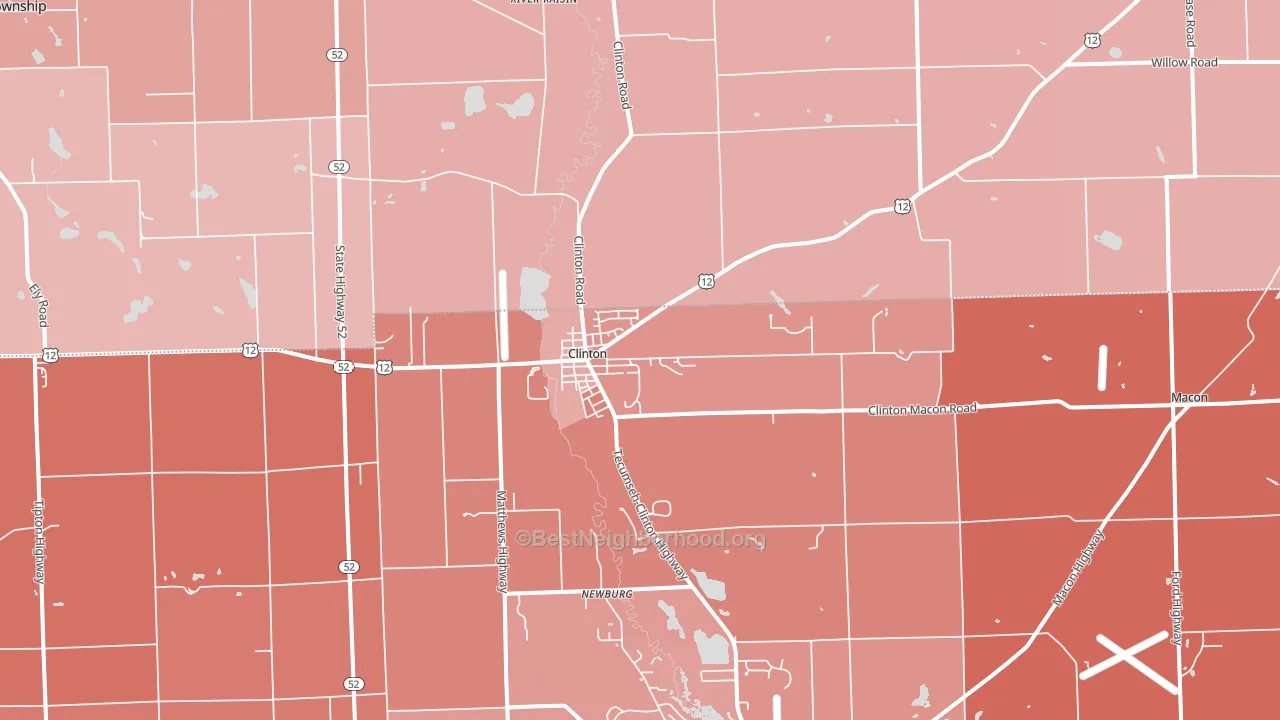 49236, MI block-group political-lean map