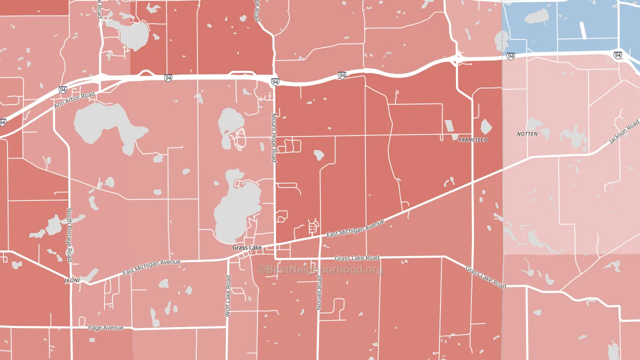 49240, MI block-group political-lean map