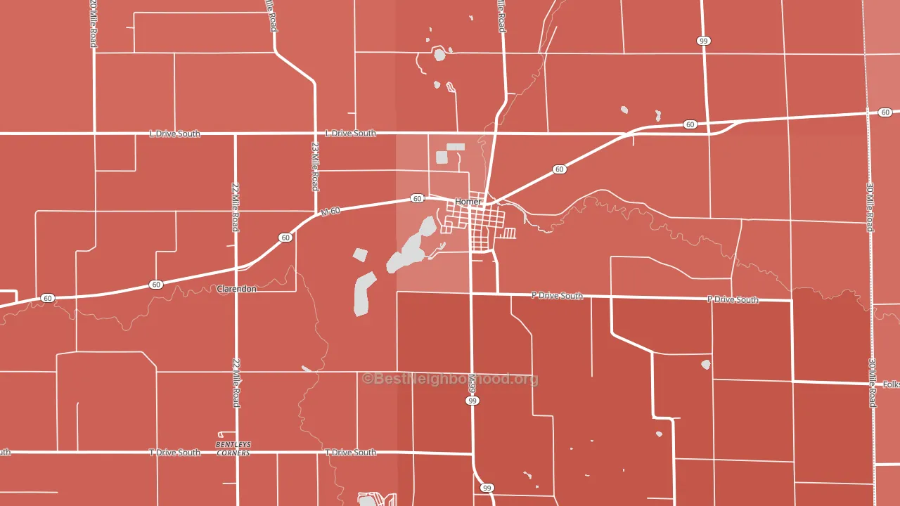 49245, MI block-group political-lean map