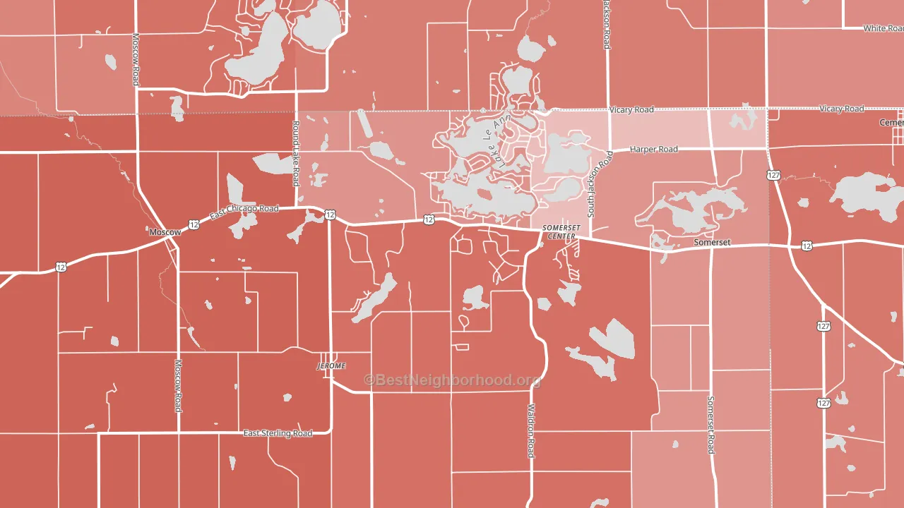 49249, MI block-group political-lean map