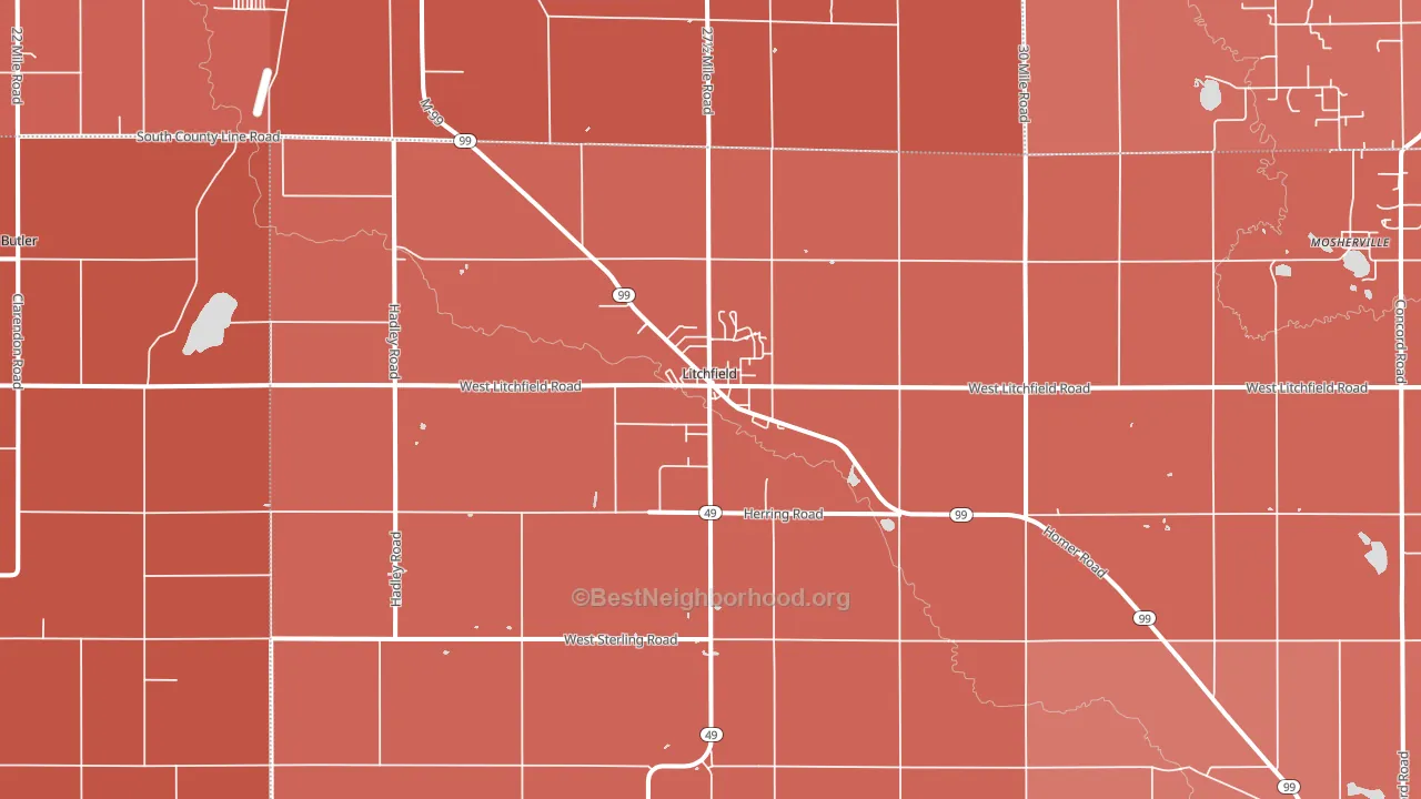 49252, MI block-group political-lean map