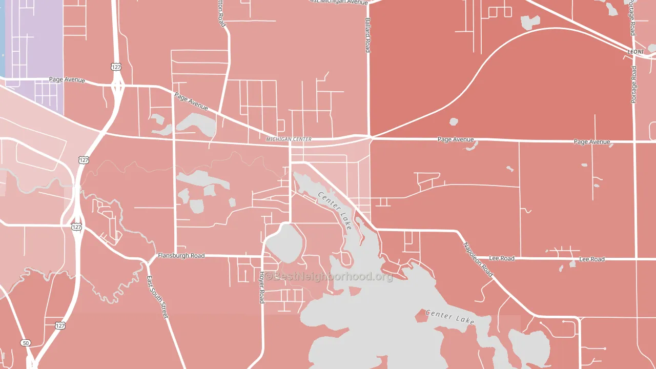 49254, MI block-group political-lean map