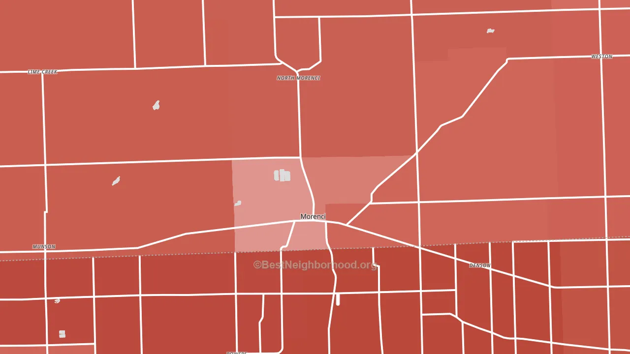 49256, MI block-group political-lean map