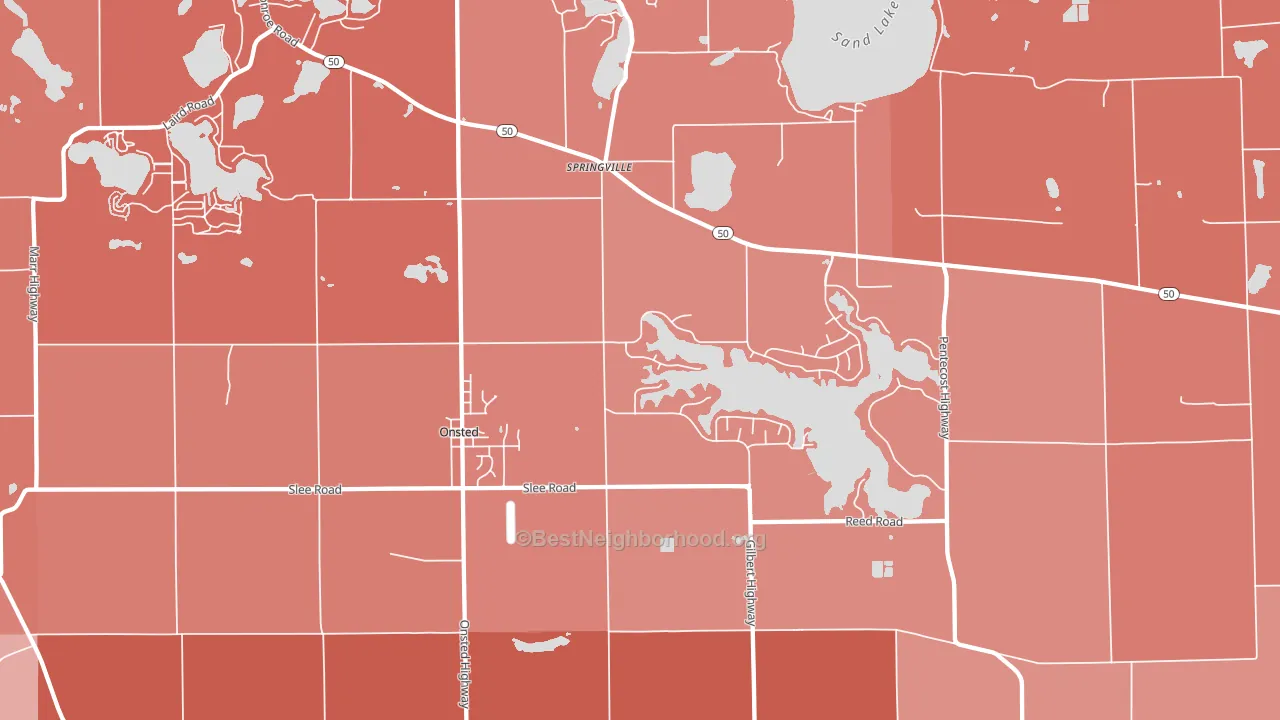 49265, MI block-group political-lean map
