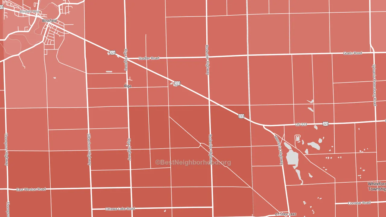 49276, MI block-group political-lean map