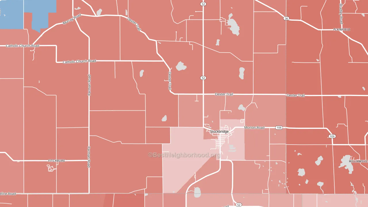 49285, MI block-group political-lean map