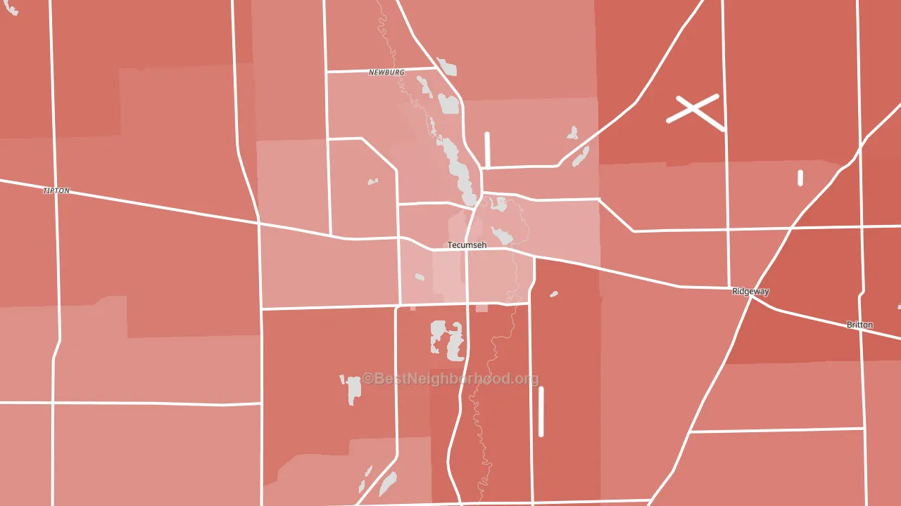 49286, MI block-group political-lean map