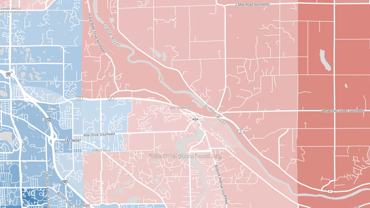 49301, MI block-group political-lean map