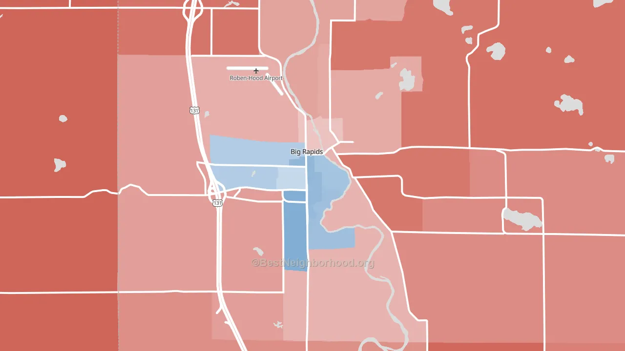 49307, MI block-group political-lean map