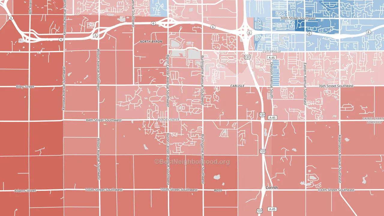 49315, MI block-group political-lean map