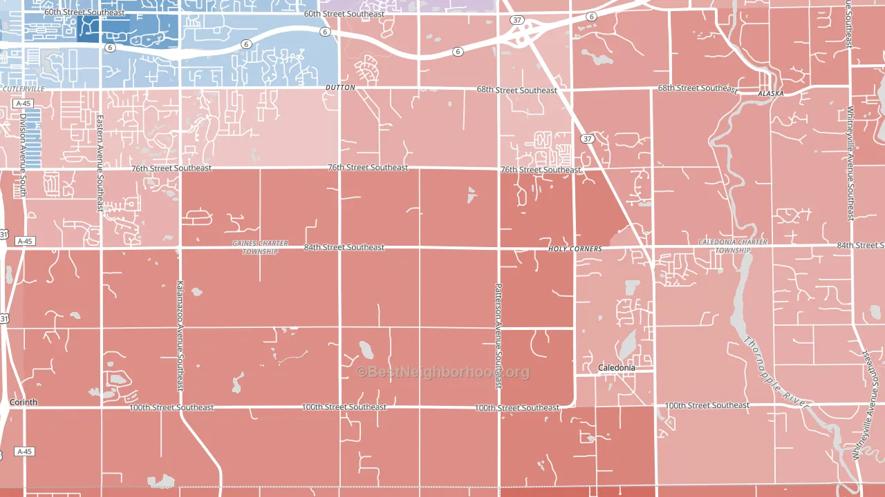 49316, MI block-group political-lean map