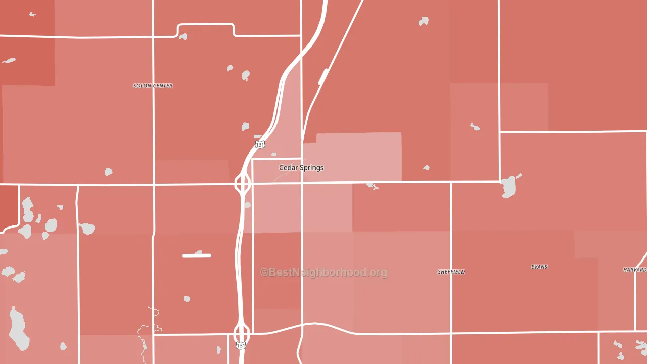 49319, MI block-group political-lean map