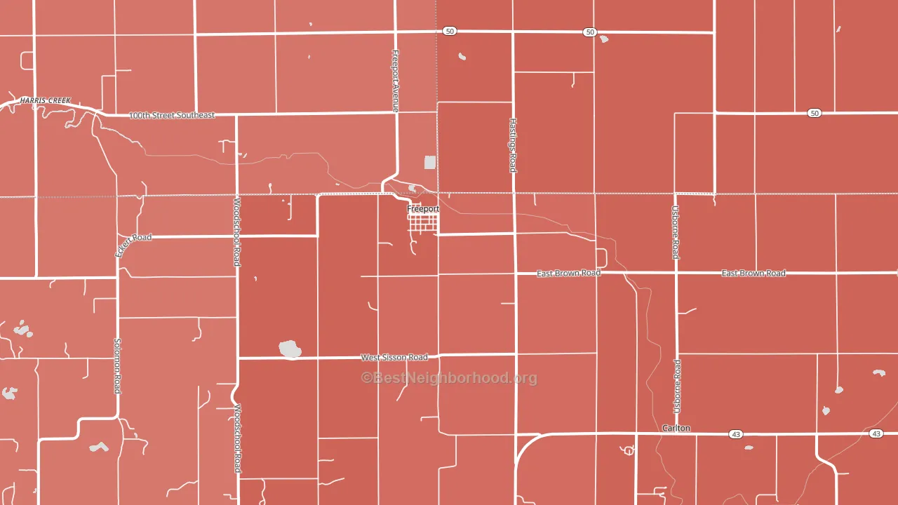 49325, MI block-group political-lean map