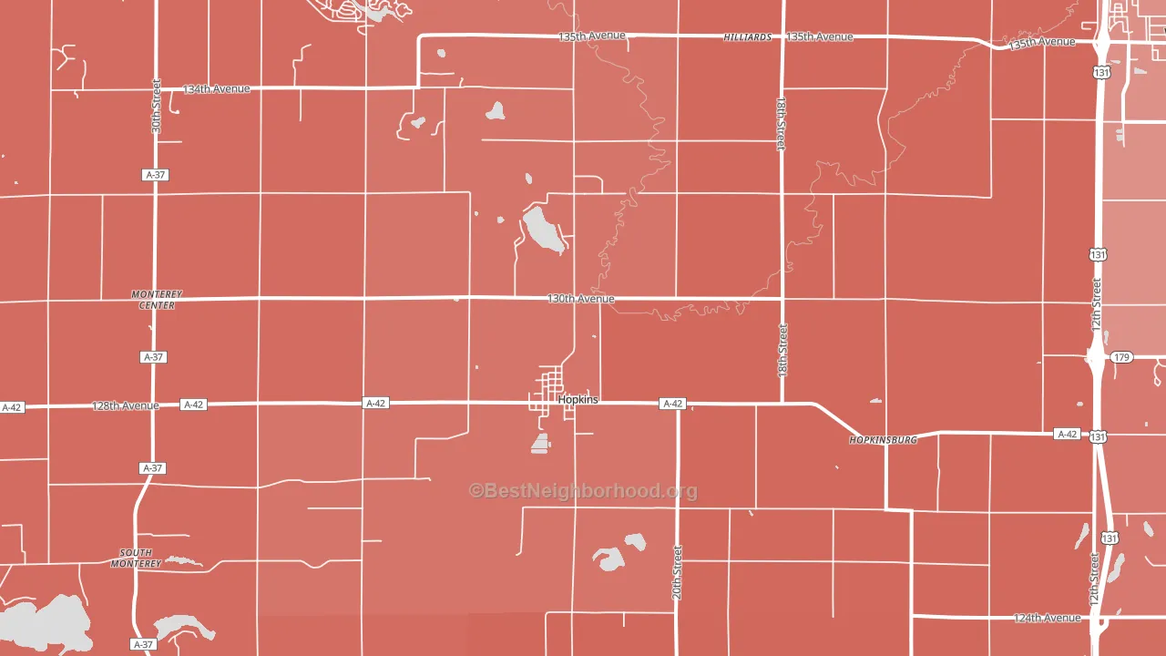 49328, MI block-group political-lean map