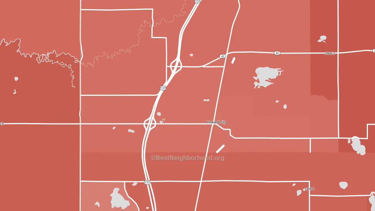 49329, MI block-group political-lean map