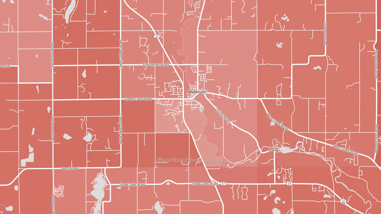 49333, MI block-group political-lean map