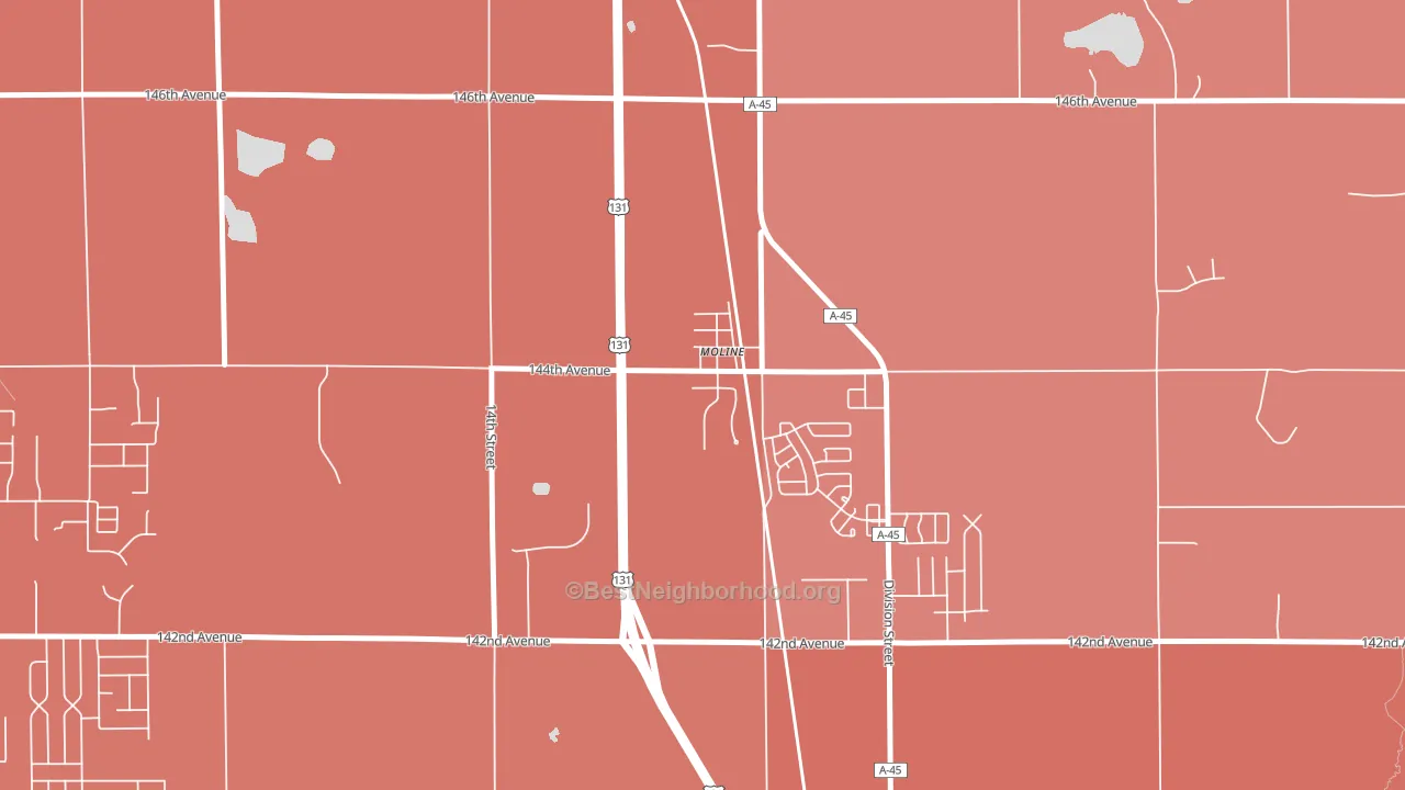 49335, MI block-group political-lean map