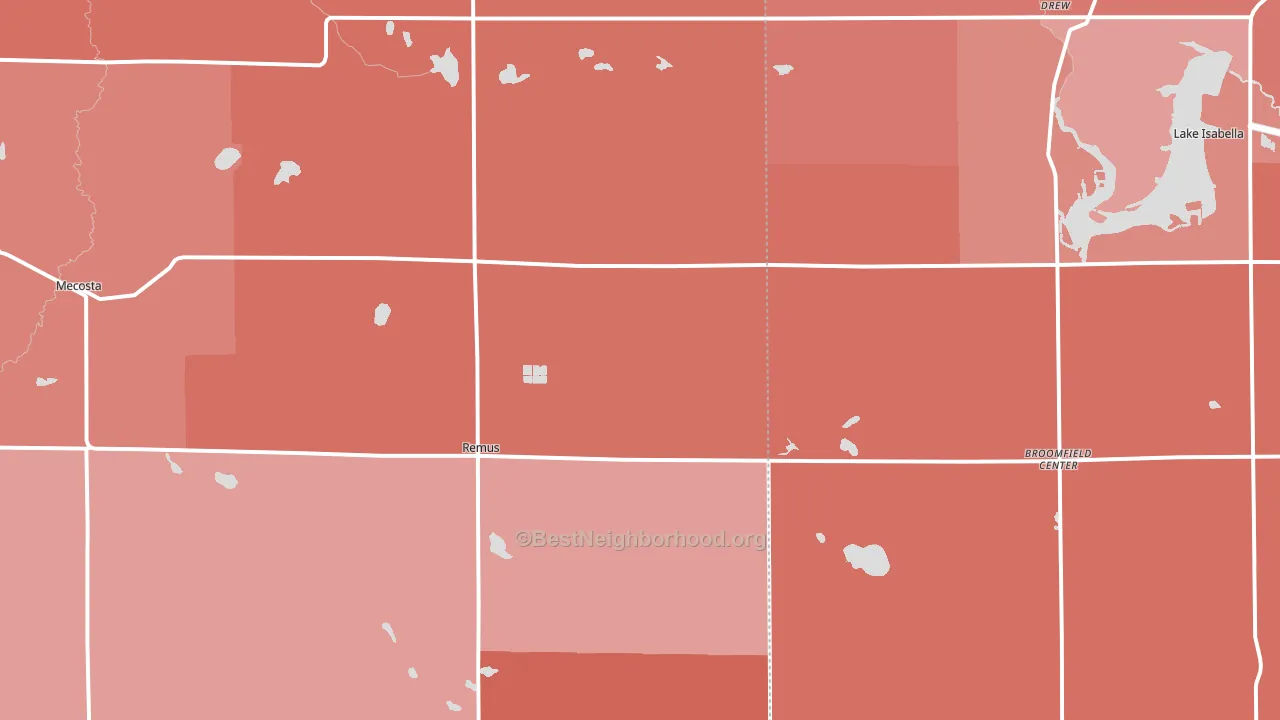 49340, MI block-group political-lean map