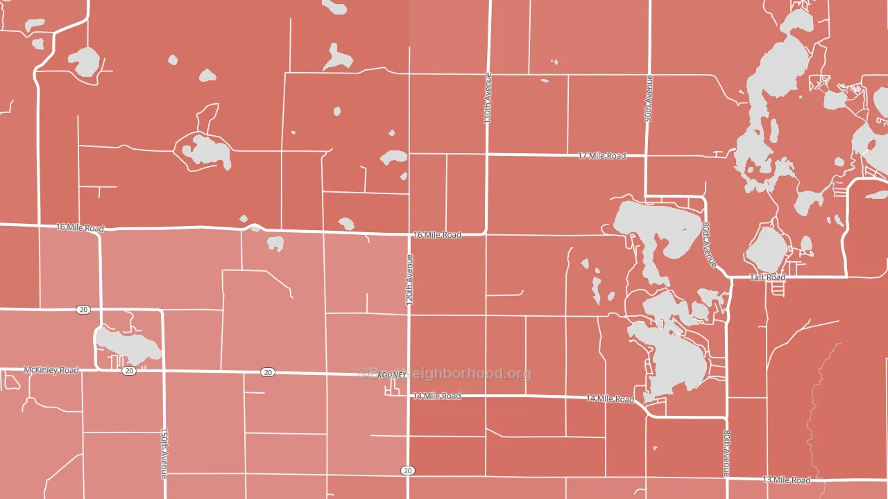 49342, MI block-group political-lean map