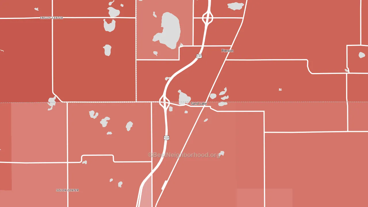49343, MI block-group political-lean map
