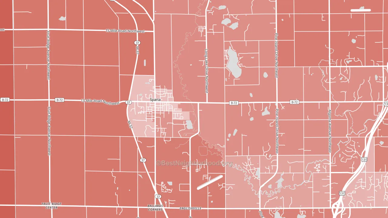 49345, MI block-group political-lean map