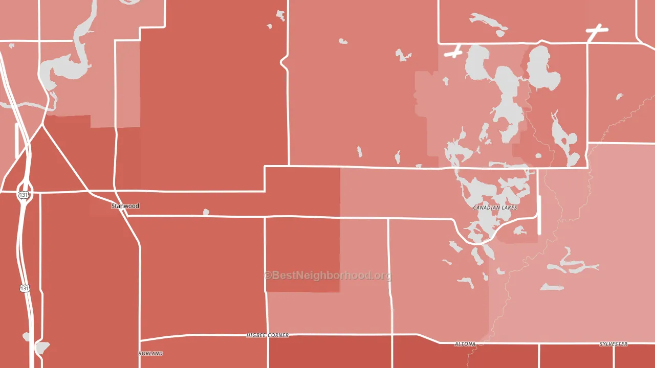 49346, MI block-group political-lean map