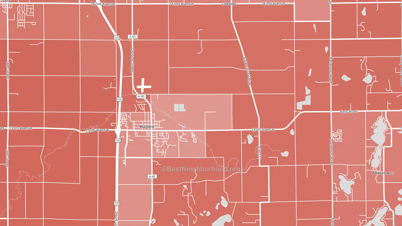 49348, MI block-group political-lean map
