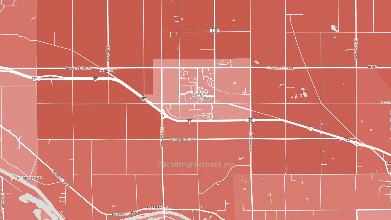 49404, MI block-group political-lean map