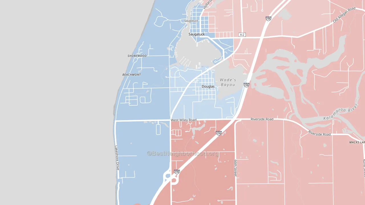 49406, MI block-group political-lean map