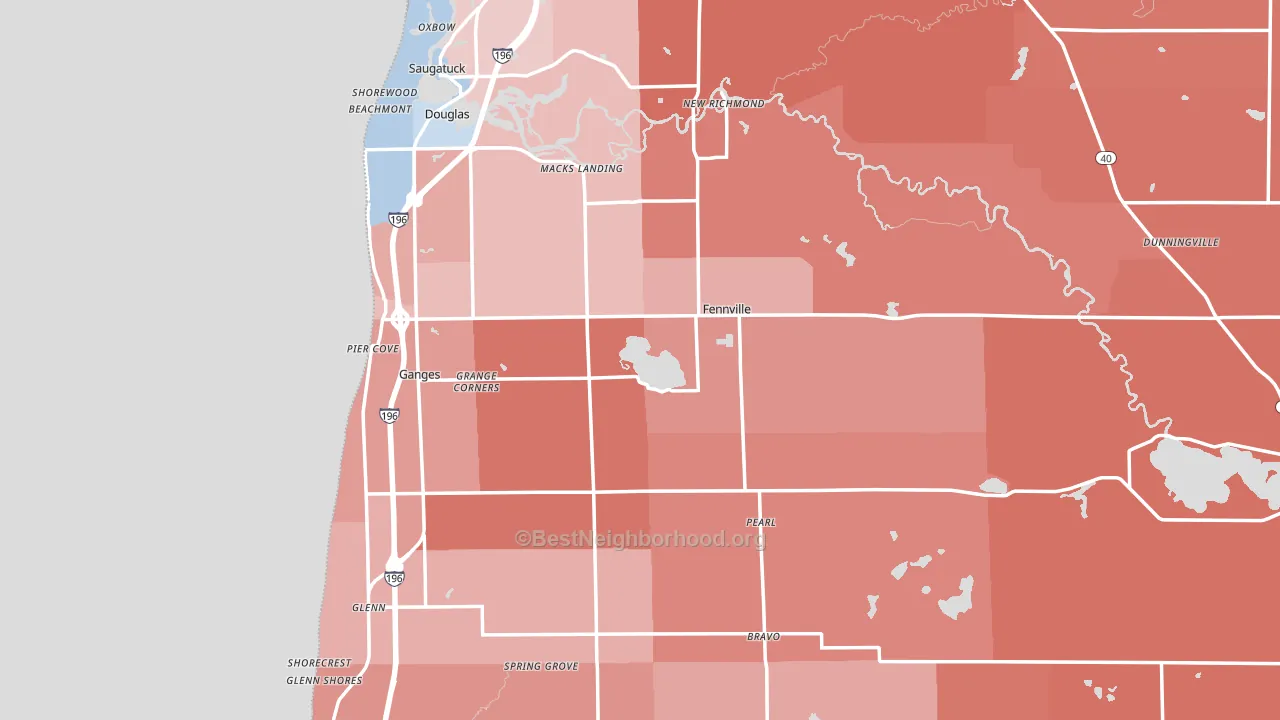49408, MI block-group political-lean map