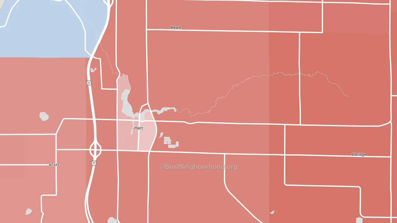 49420, MI block-group political-lean map