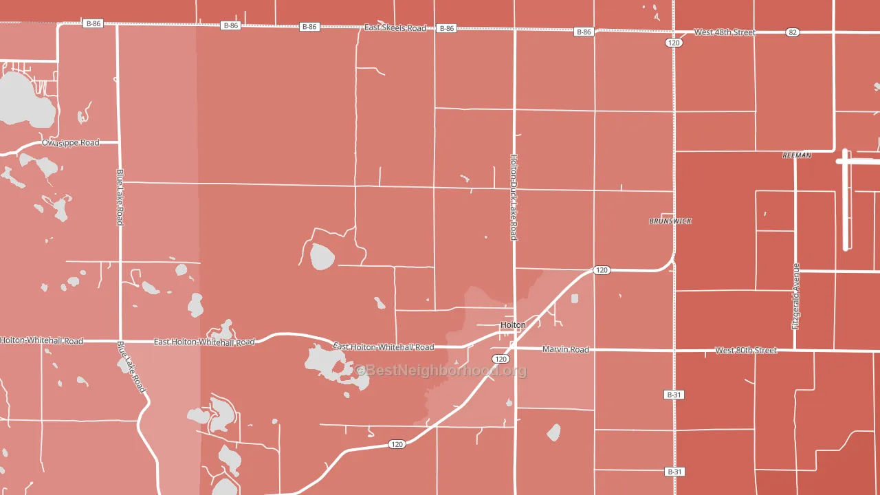 49425, MI block-group political-lean map