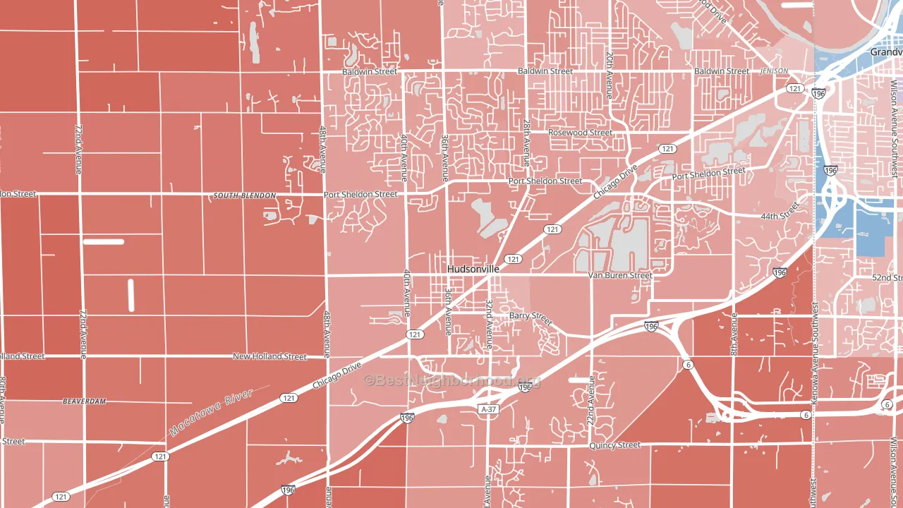 49426, MI block-group political-lean map