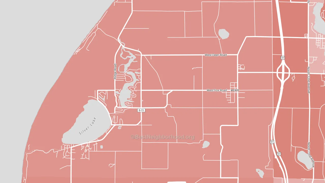 49436, MI block-group political-lean map