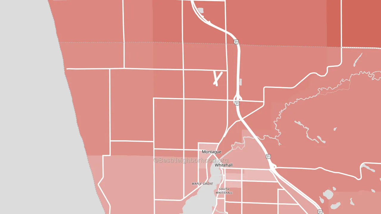 49437, MI block-group political-lean map