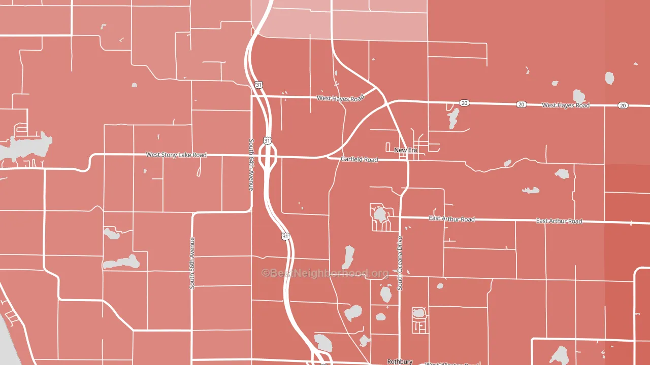 49446, MI block-group political-lean map