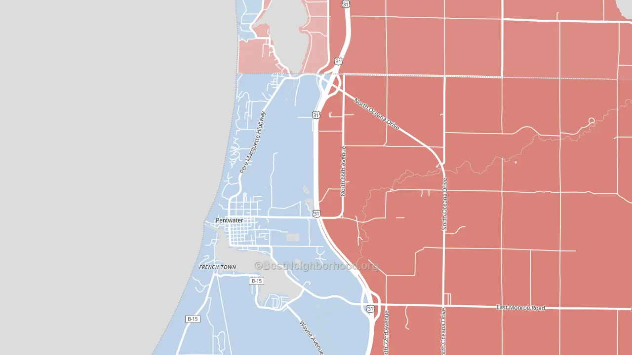49449, MI block-group political-lean map